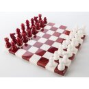 Schachspiel aus Alabaster, rot/weiss, KH 55 mm