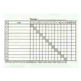 Turniertabellen Rundenturnier 12 Teilnehmer (30 Stück)