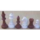 Schachfiguren Kunststoff, KH 93 mm, braun/weiß, im...