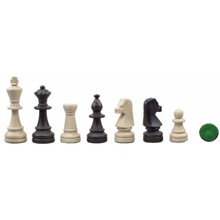 Schachfiguren Turnier International, Holz, KH 95 mm, im Stoffs&auml;ckchen