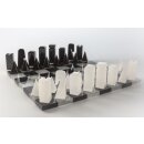 Design-Schachspiel aus Alabaster, schwarz/weiss, KH 74 mm