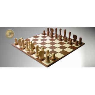 Schachset "Berliner Schach", KH 95 mm, braun, 2. Wahl