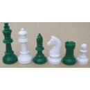 Schachfiguren Kunststoff, KH 93 mm, grün/weiß
