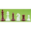 Schachfiguren Kunststoff, KH 93 mm, rot/weiß