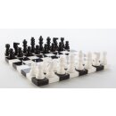Schachspiel aus Alabaster, schwarz/weiss, KH 55 mm