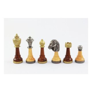 Schachfiguren &quot;Metall und Holz&quot;, KH 75 mm