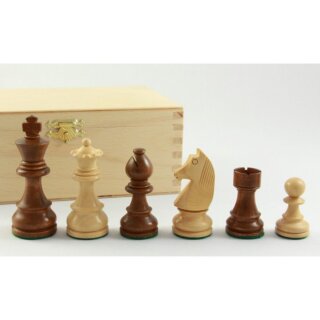 Schachfiguren Buchsbaum, braun/natur, Staunton-Form, KH 76 mm