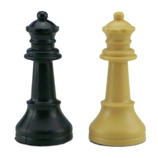 Zusatzdamen zu Schachfiguren Kunststoff beige / schwarz (5211)
