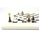 Schachfiguren schwarz und wei&szlig;, Metall-Holz-Kombination, KH 75 mm